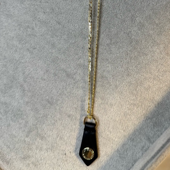 Karl Lagerfeld Leather Pendant Gold Chain - Picture 3 of 5